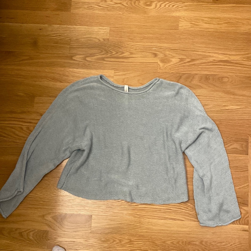 Babaton cropped blue sweater